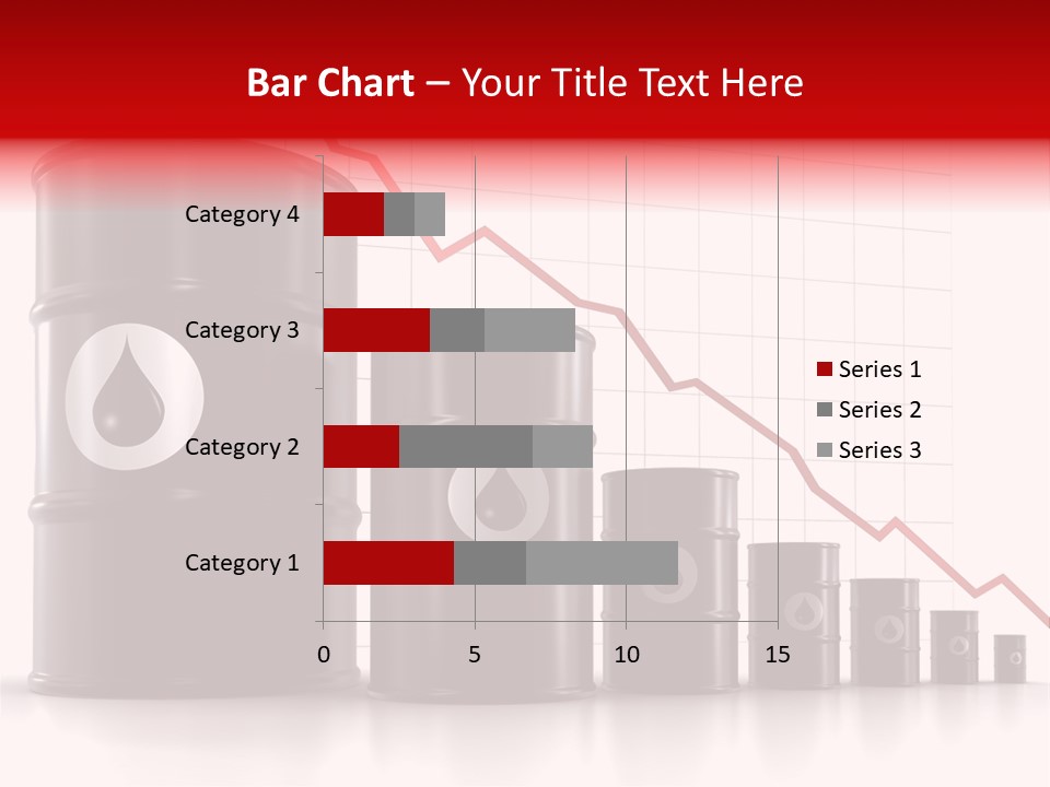 A Barrel Of Oil Next To Barrels With Oil Prices PowerPoint Template