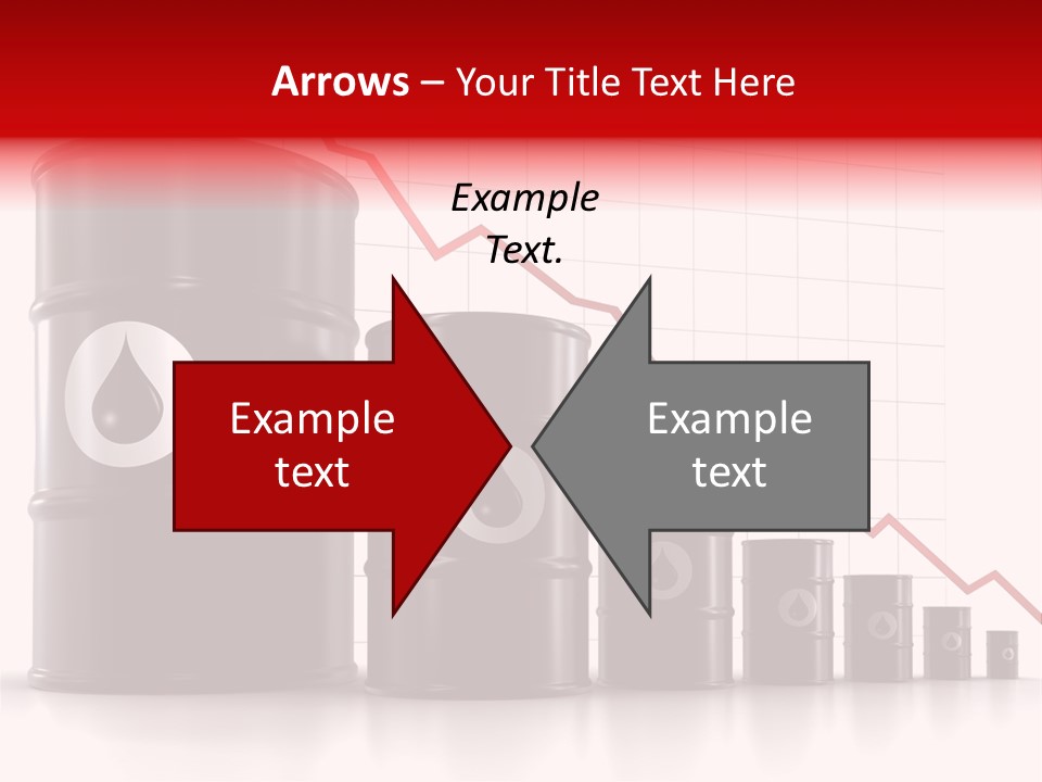 A Barrel Of Oil Next To Barrels With Oil Prices PowerPoint Template