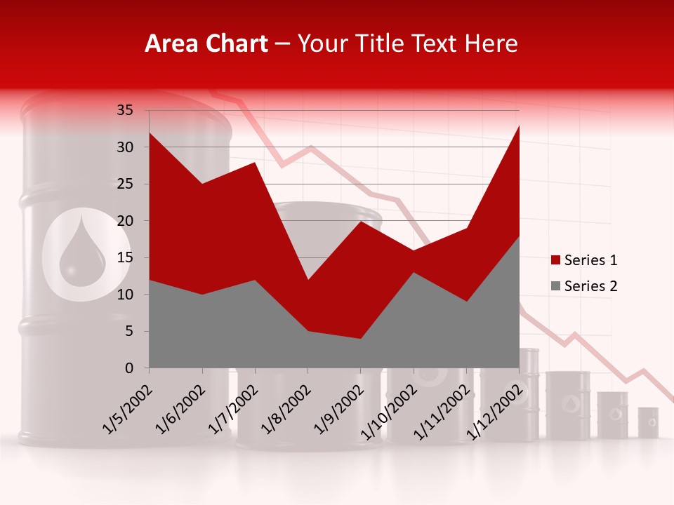 A Barrel Of Oil Next To Barrels With Oil Prices PowerPoint Template