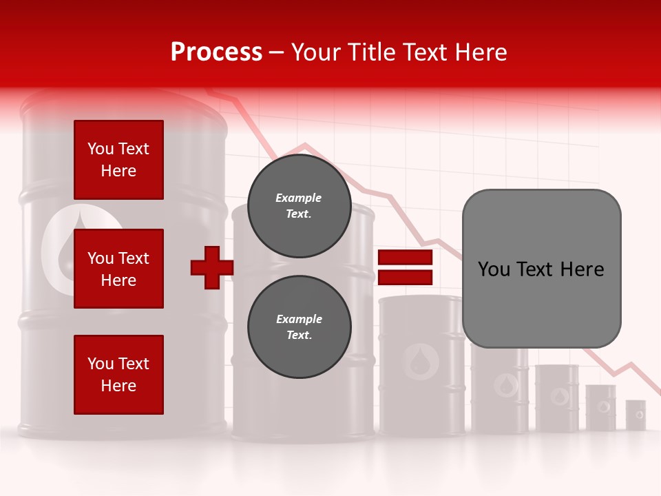 A Barrel Of Oil Next To Barrels With Oil Prices PowerPoint Template