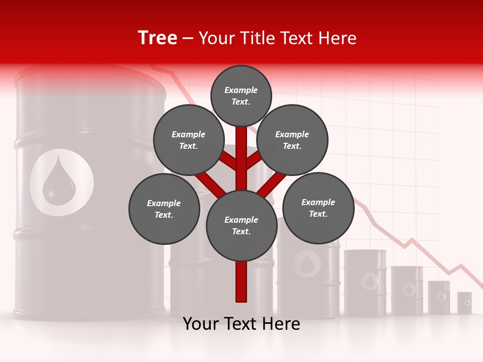A Barrel Of Oil Next To Barrels With Oil Prices PowerPoint Template