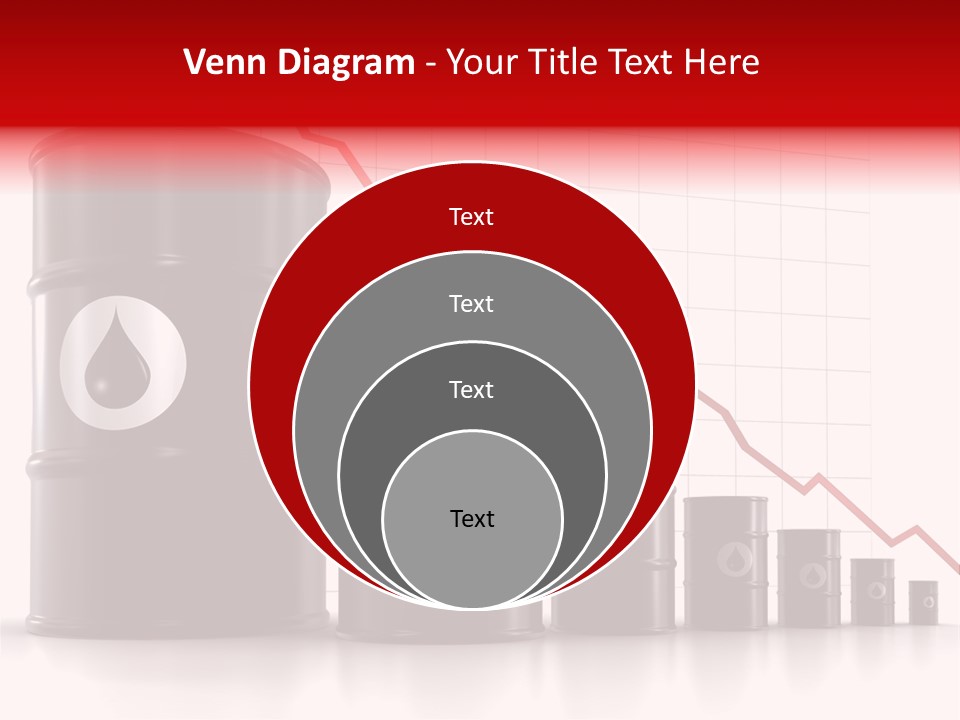 A Barrel Of Oil Next To Barrels With Oil Prices PowerPoint Template