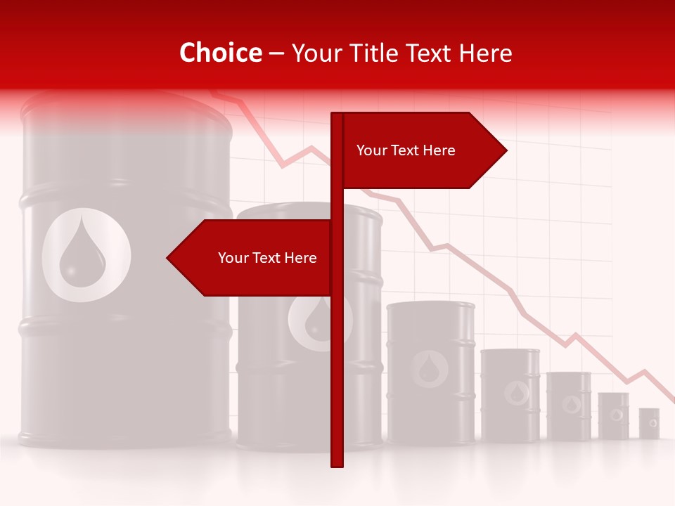 A Barrel Of Oil Next To Barrels With Oil Prices PowerPoint Template