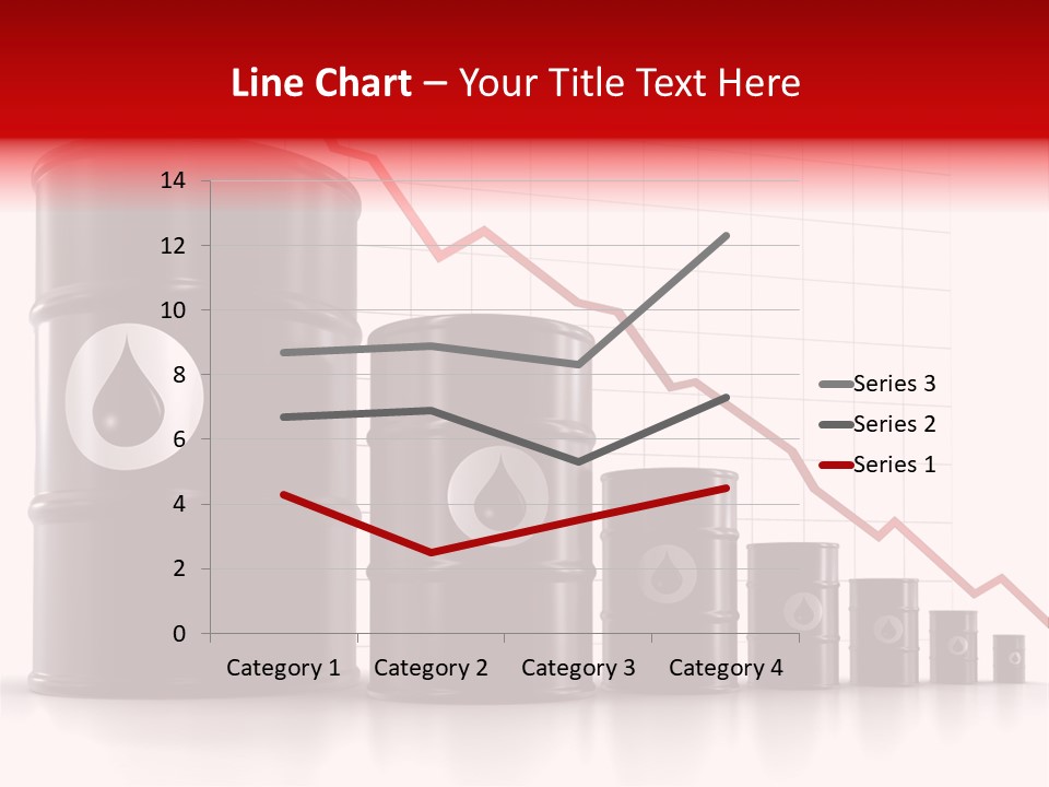 A Barrel Of Oil Next To Barrels With Oil Prices PowerPoint Template