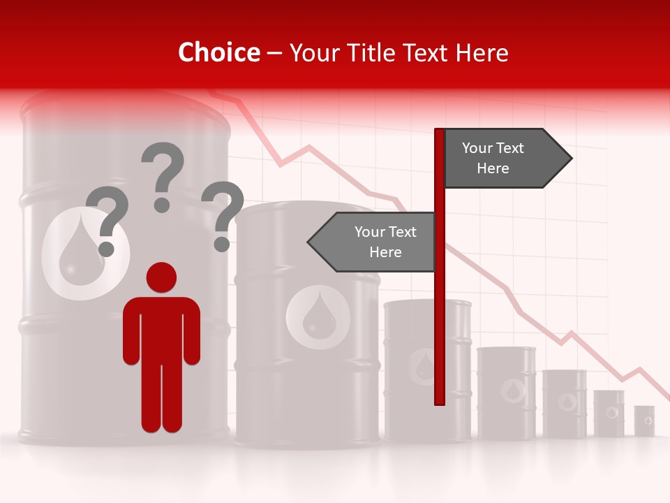 A Barrel Of Oil Next To Barrels With Oil Prices PowerPoint Template