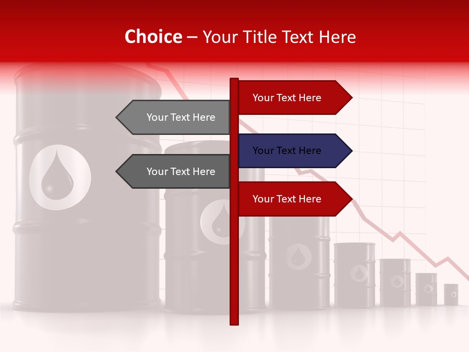 A Barrel Of Oil Next To Barrels With Oil Prices PowerPoint Template