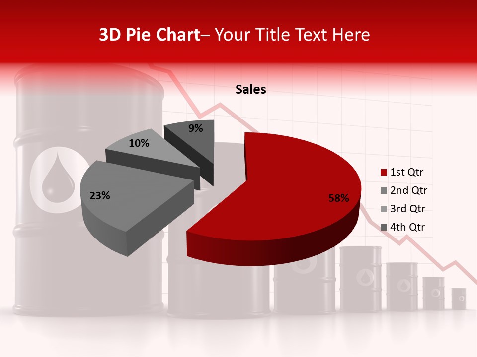 A Barrel Of Oil Next To Barrels With Oil Prices PowerPoint Template
