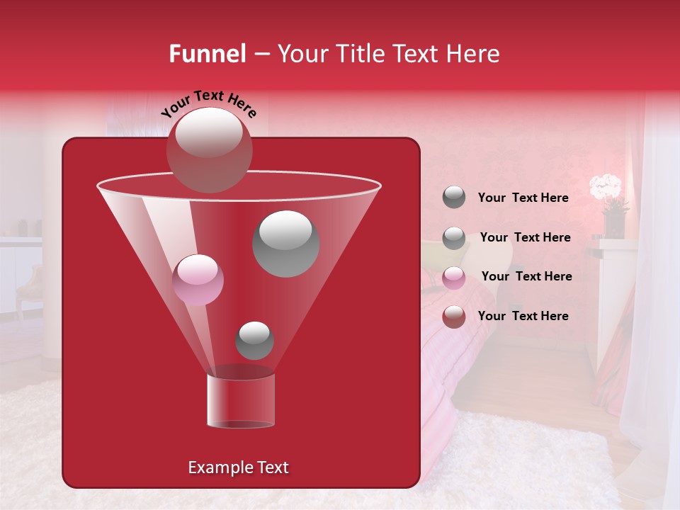 A Bedroom With A Bed And A Pink Wallpaper PowerPoint Template