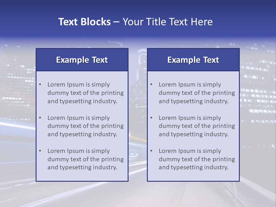 A Picture Of A City At Night Time PowerPoint Template