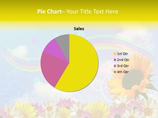 A Sunflower In A Field Of Flowers With A Rainbow In The Background PowerPoint Template