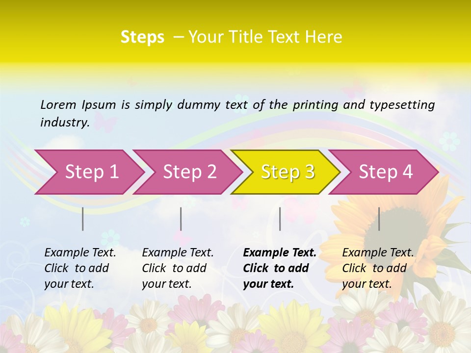 A Sunflower In A Field Of Flowers With A Rainbow In The Background PowerPoint Template