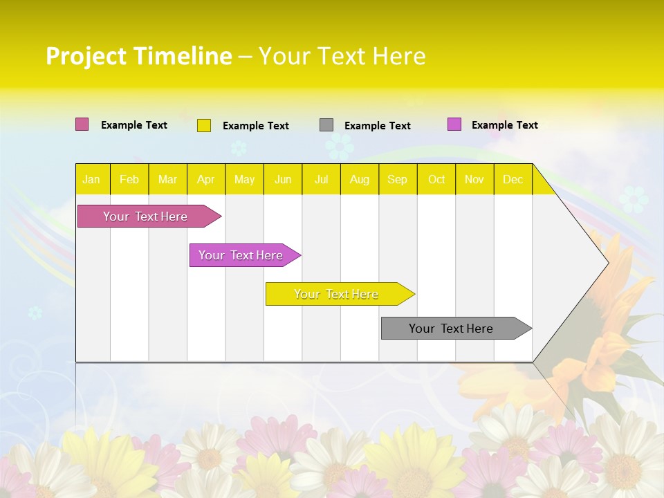 A Sunflower In A Field Of Flowers With A Rainbow In The Background PowerPoint Template