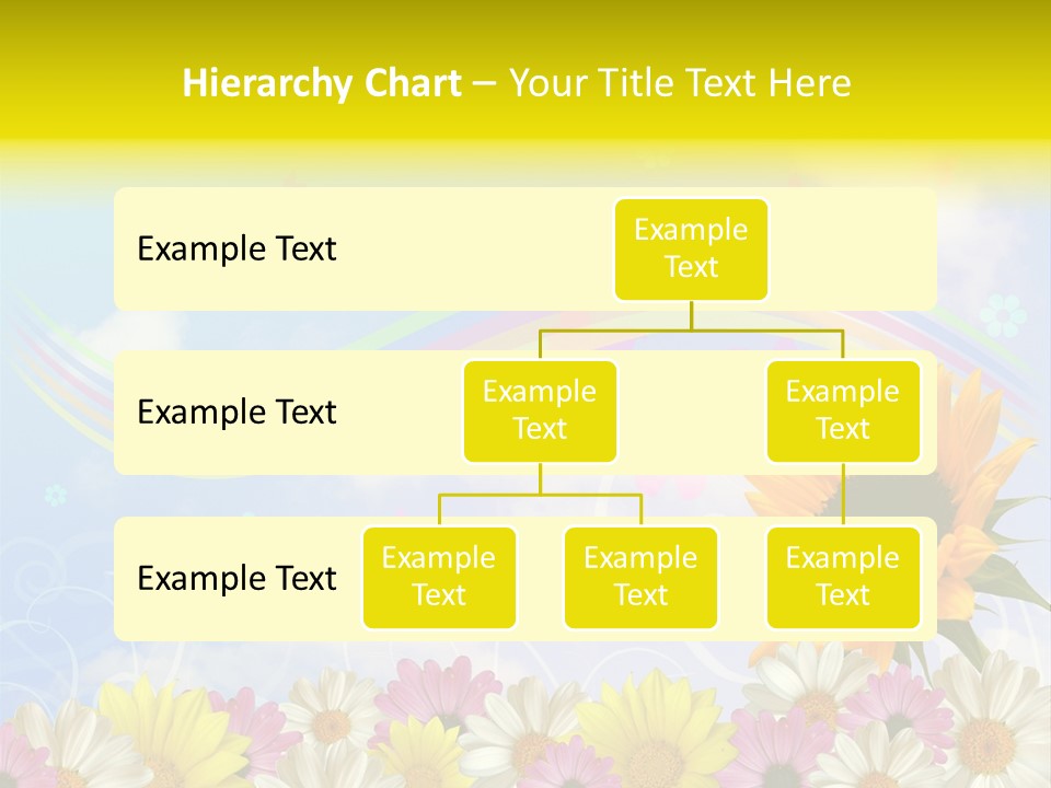 A Sunflower In A Field Of Flowers With A Rainbow In The Background PowerPoint Template