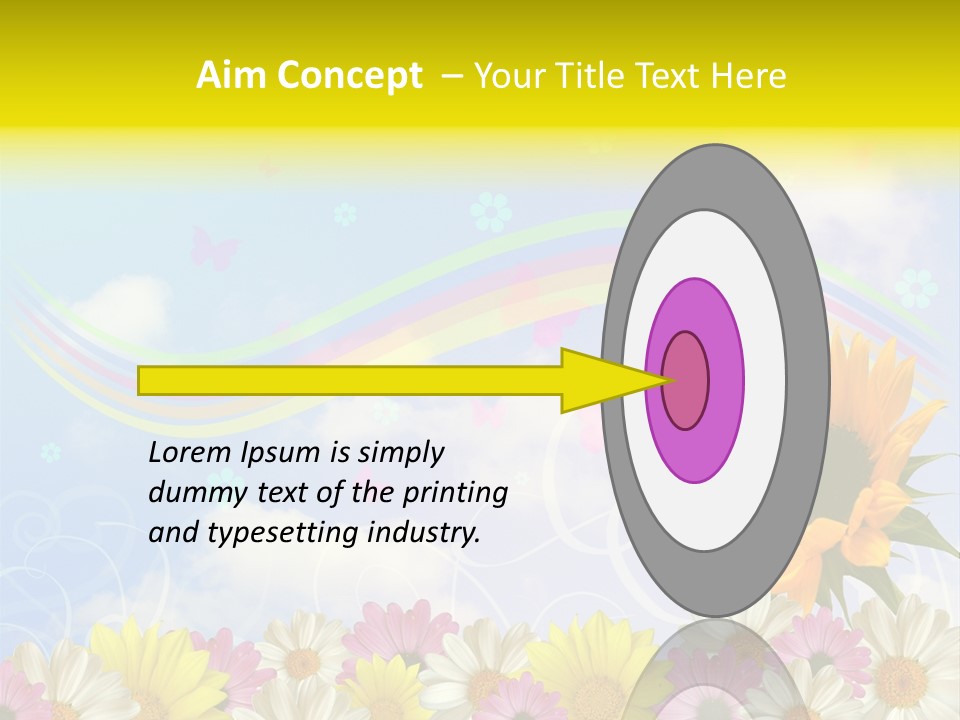 A Sunflower In A Field Of Flowers With A Rainbow In The Background PowerPoint Template