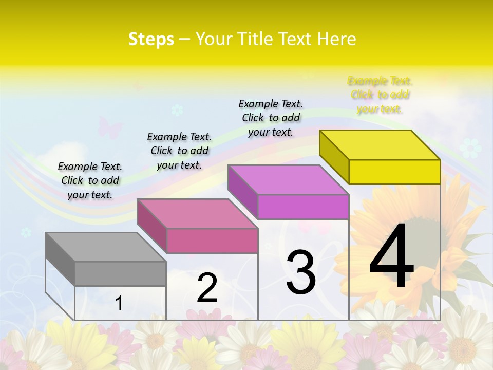 A Sunflower In A Field Of Flowers With A Rainbow In The Background PowerPoint Template