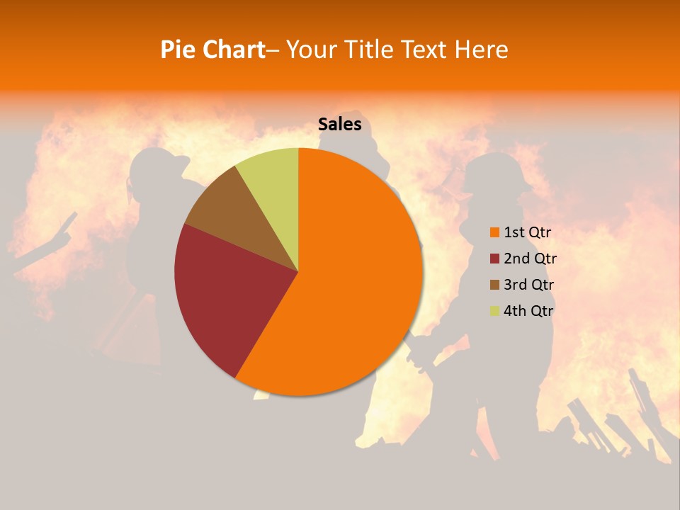 A Group Of People Standing In Front Of A Fire PowerPoint Template