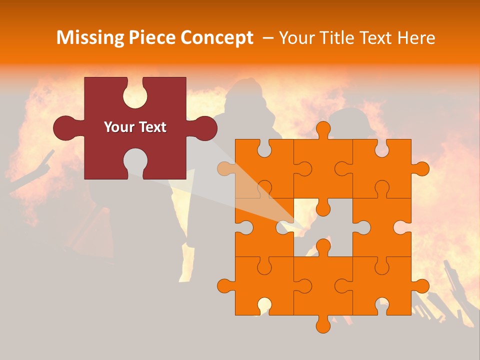 A Group Of People Standing In Front Of A Fire PowerPoint Template