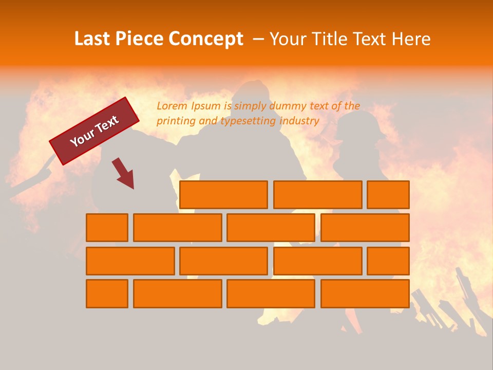 A Group Of People Standing In Front Of A Fire PowerPoint Template