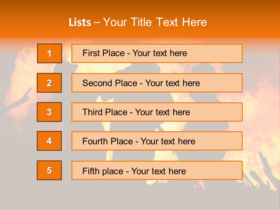 A Group Of People Standing In Front Of A Fire PowerPoint Template