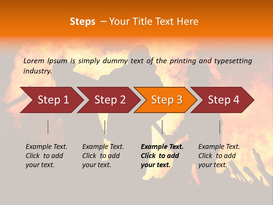 A Group Of People Standing In Front Of A Fire PowerPoint Template