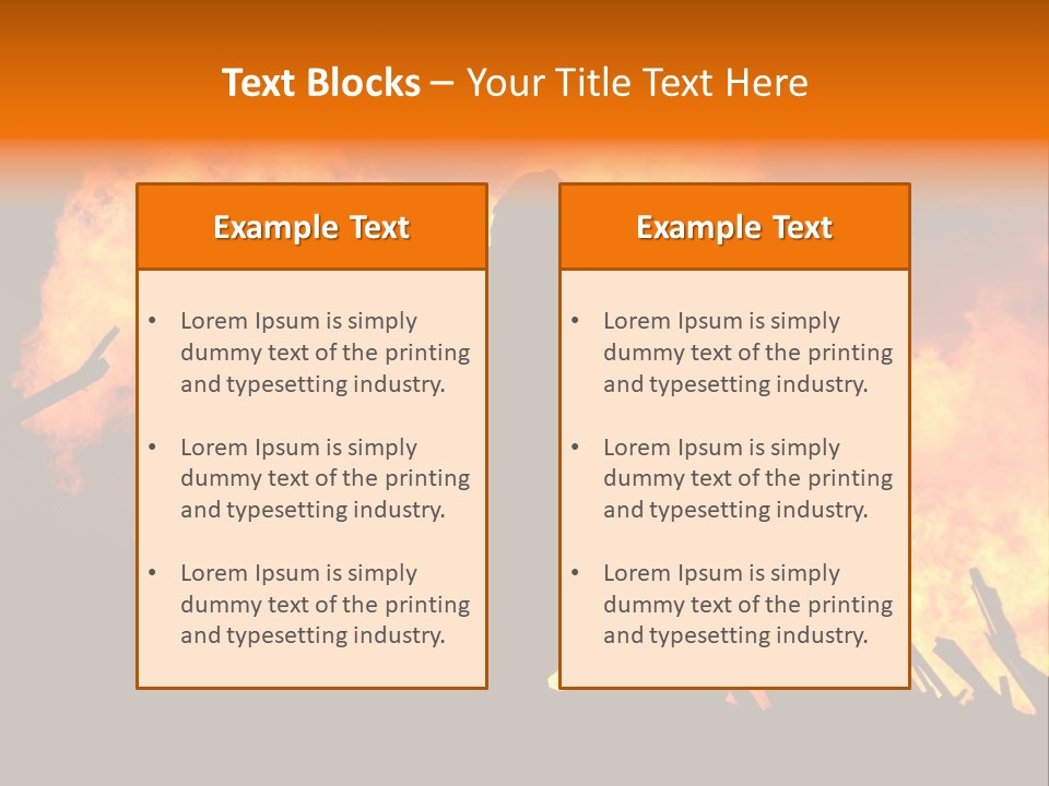 A Group Of People Standing In Front Of A Fire PowerPoint Template