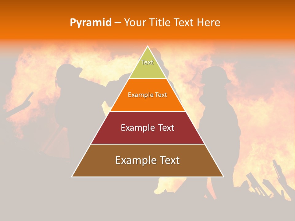 A Group Of People Standing In Front Of A Fire PowerPoint Template