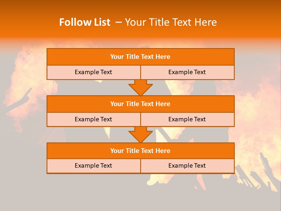 A Group Of People Standing In Front Of A Fire PowerPoint Template