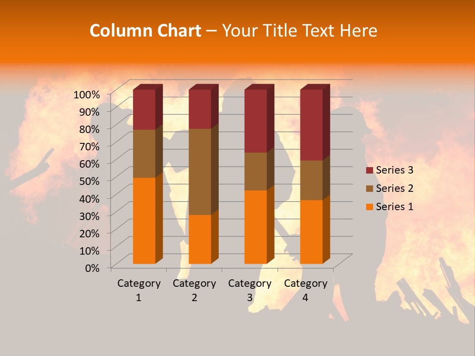 A Group Of People Standing In Front Of A Fire PowerPoint Template