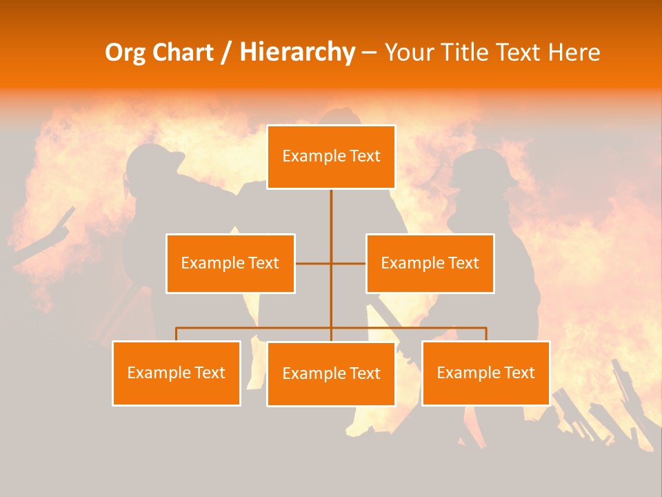 A Group Of People Standing In Front Of A Fire PowerPoint Template