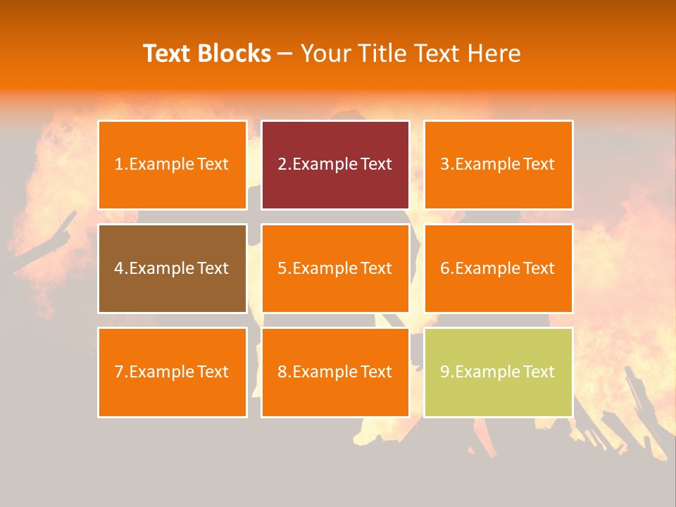 A Group Of People Standing In Front Of A Fire PowerPoint Template