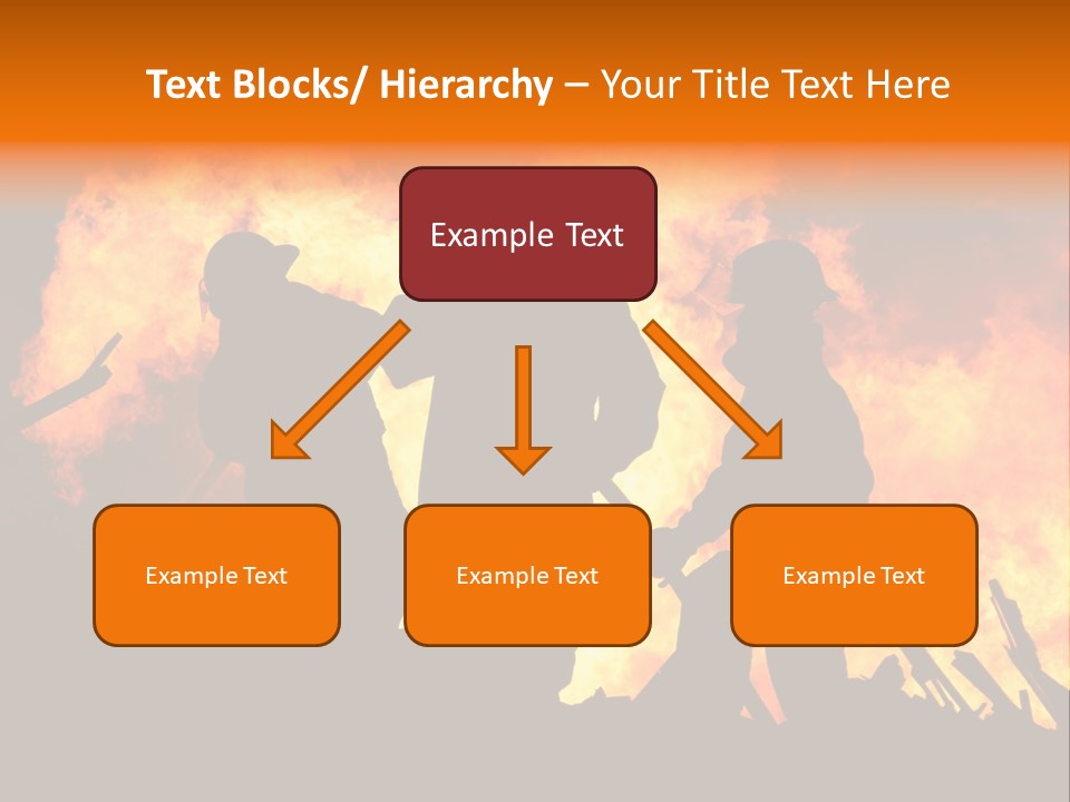 A Group Of People Standing In Front Of A Fire PowerPoint Template