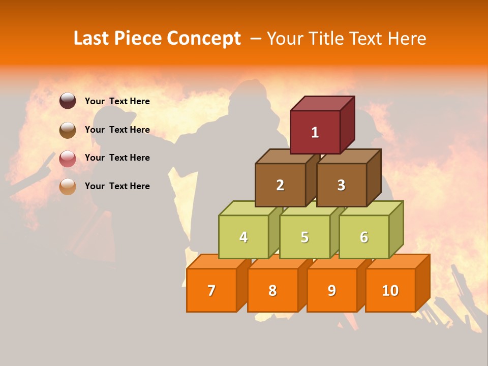 A Group Of People Standing In Front Of A Fire PowerPoint Template