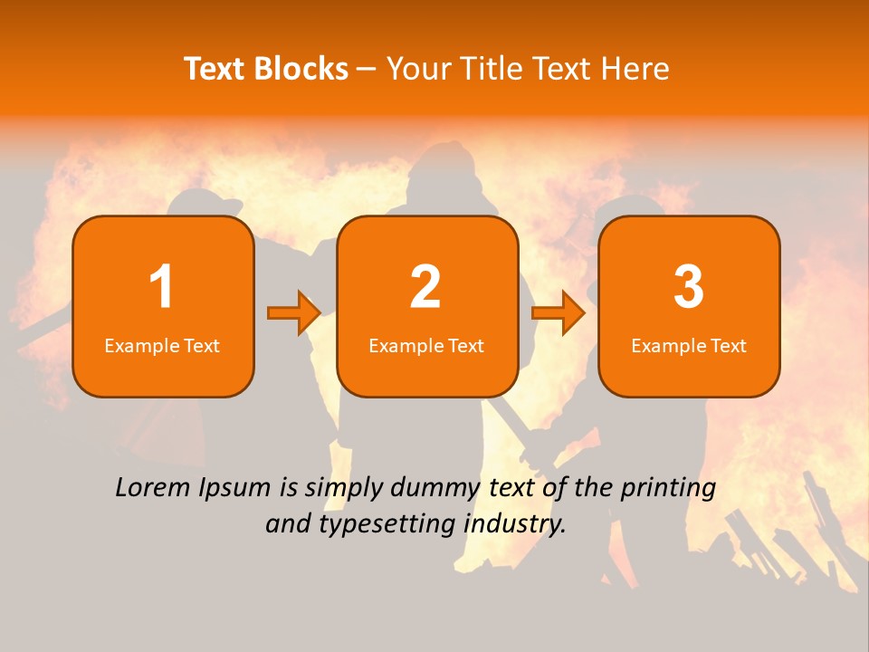 A Group Of People Standing In Front Of A Fire PowerPoint Template