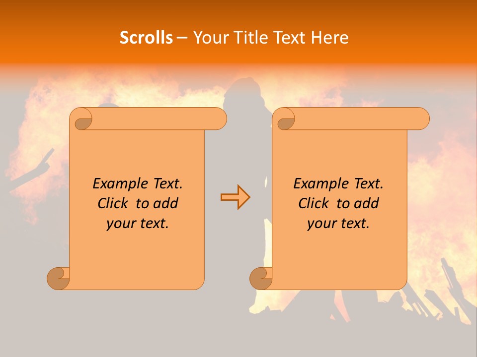 A Group Of People Standing In Front Of A Fire PowerPoint Template