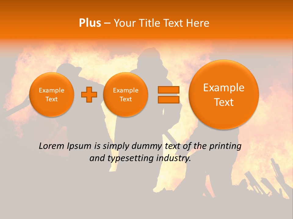 A Group Of People Standing In Front Of A Fire PowerPoint Template