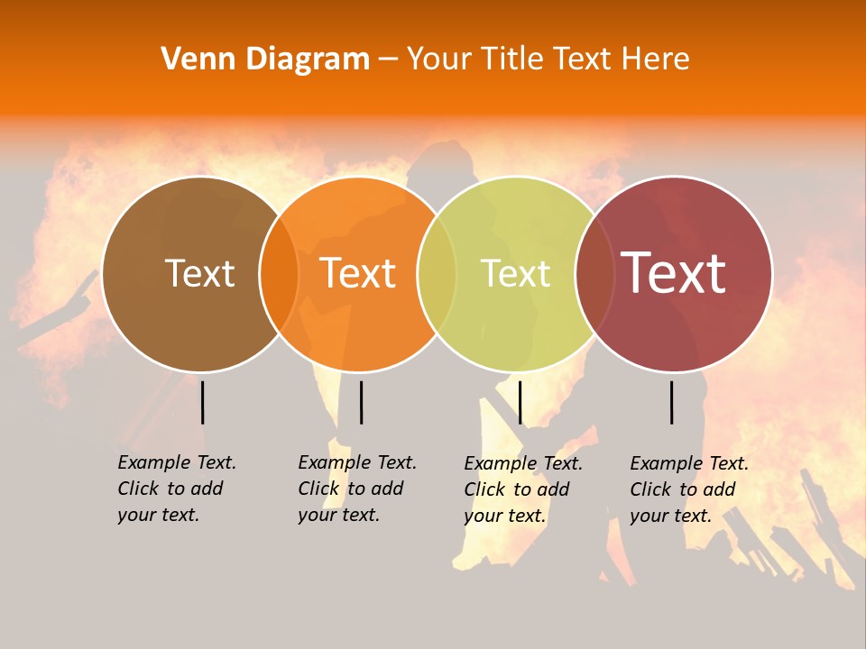 A Group Of People Standing In Front Of A Fire PowerPoint Template