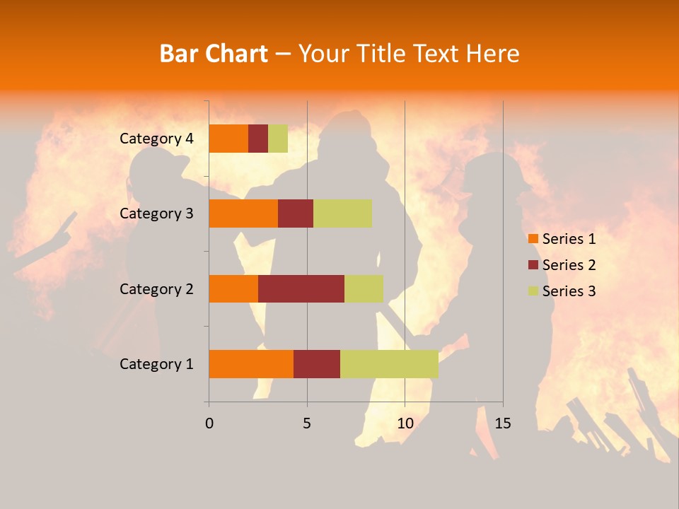 A Group Of People Standing In Front Of A Fire PowerPoint Template