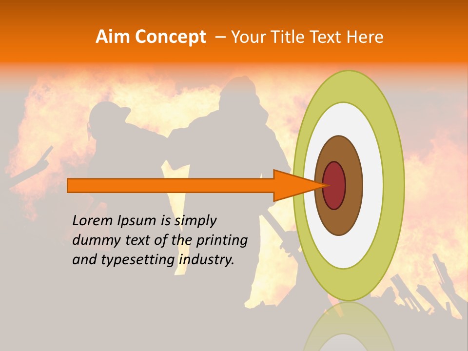 A Group Of People Standing In Front Of A Fire PowerPoint Template