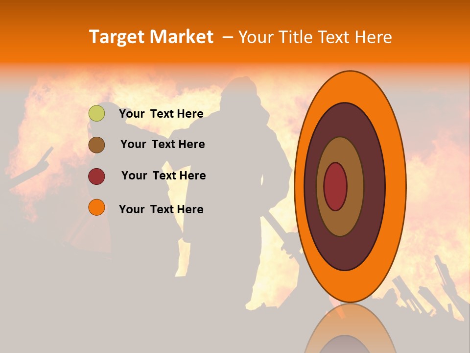 A Group Of People Standing In Front Of A Fire PowerPoint Template