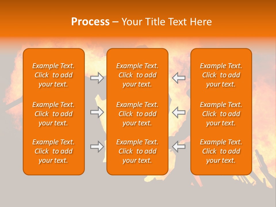 A Group Of People Standing In Front Of A Fire PowerPoint Template
