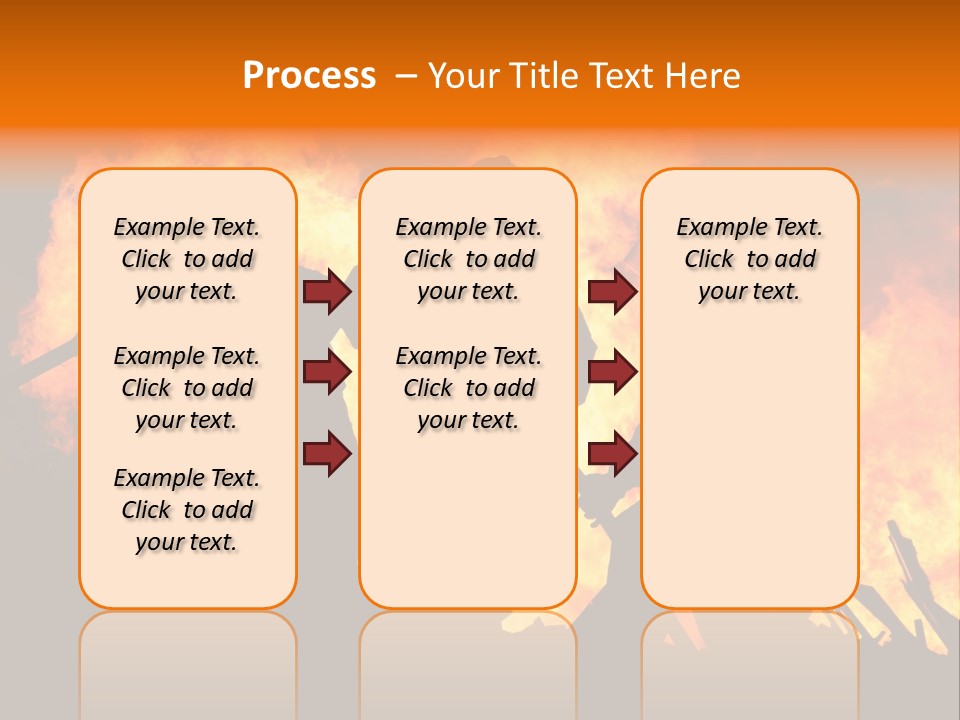 A Group Of People Standing In Front Of A Fire PowerPoint Template