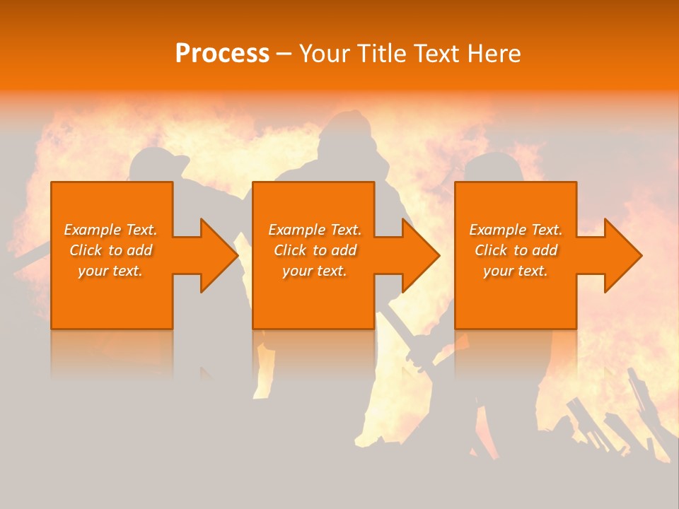 A Group Of People Standing In Front Of A Fire PowerPoint Template