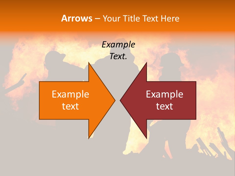 A Group Of People Standing In Front Of A Fire PowerPoint Template