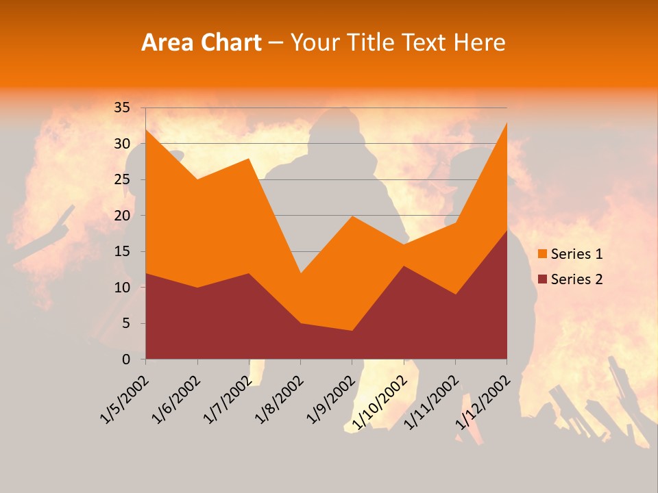 A Group Of People Standing In Front Of A Fire PowerPoint Template