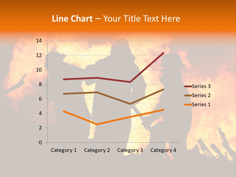 A Group Of People Standing In Front Of A Fire PowerPoint Template