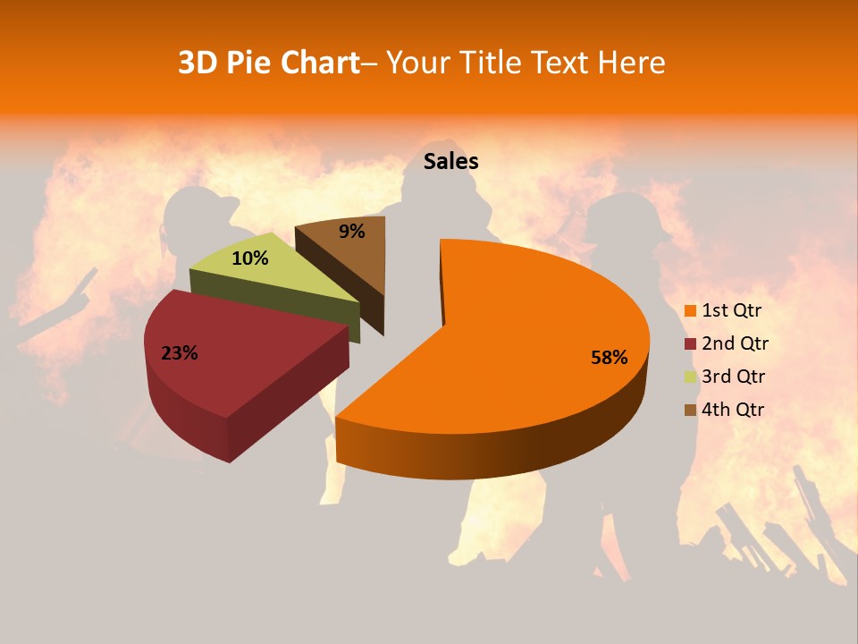 A Group Of People Standing In Front Of A Fire PowerPoint Template