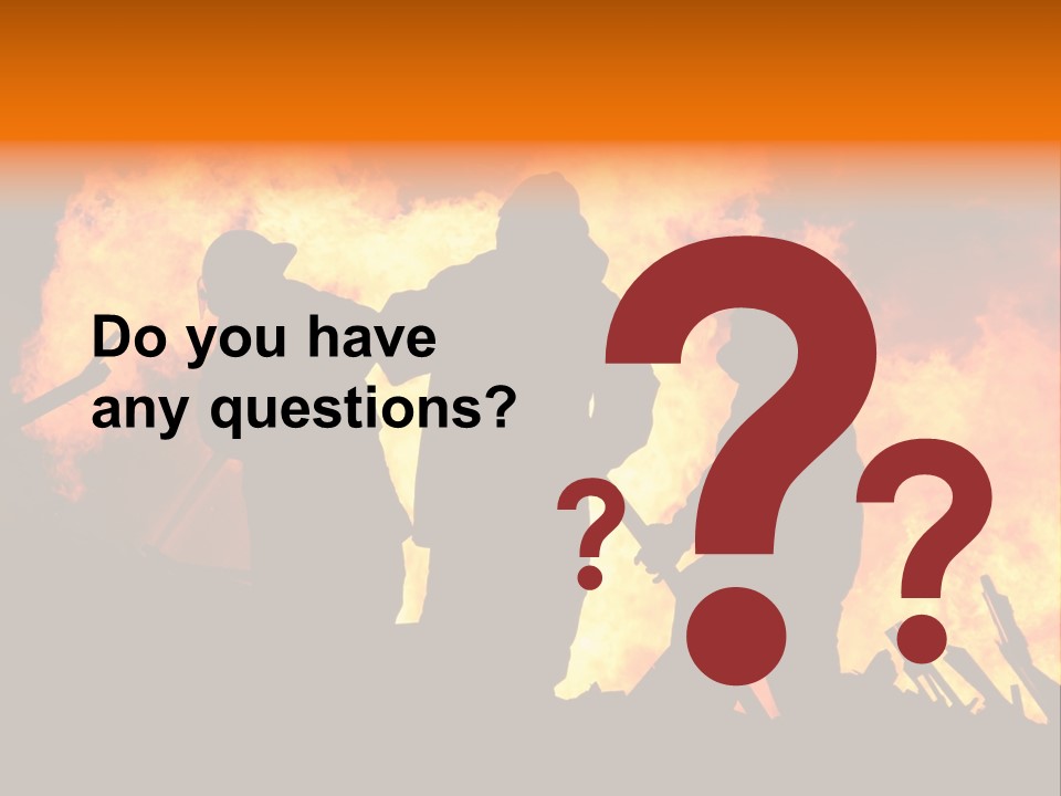 A Group Of People Standing In Front Of A Fire PowerPoint Template