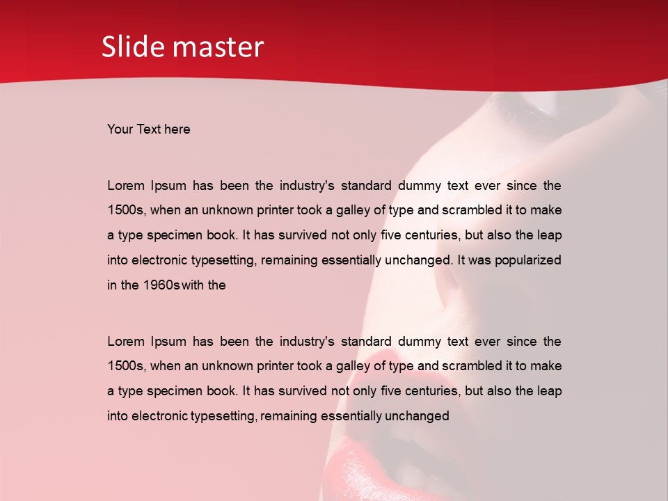 A Woman Wearing A Hat And Red Lipstick PowerPoint Template