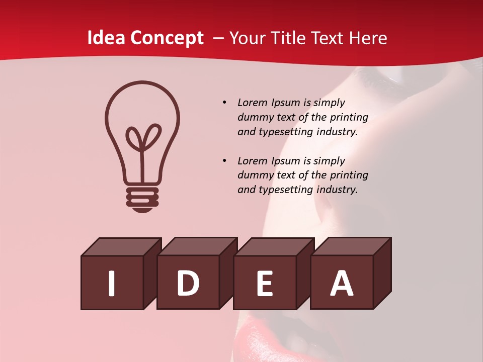 A Woman Wearing A Hat And Red Lipstick PowerPoint Template