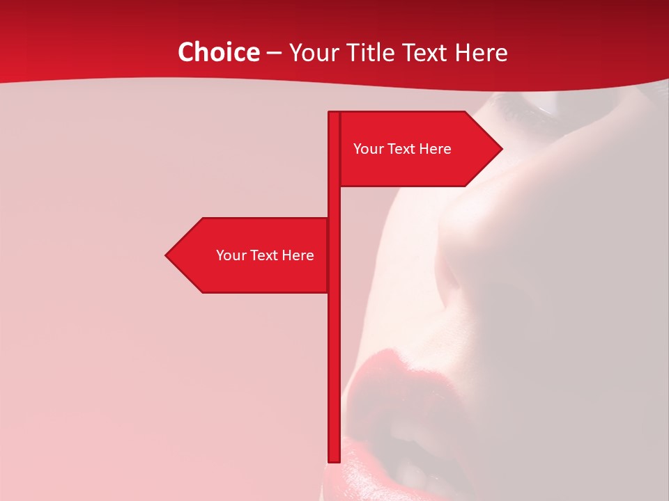 A Woman Wearing A Hat And Red Lipstick PowerPoint Template